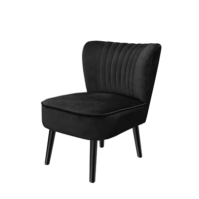 Accent Chair Velvet Sofa Single Black