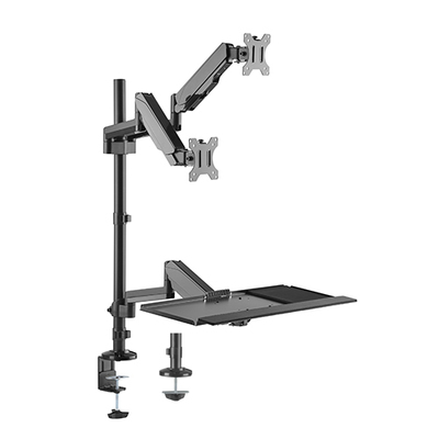 Brateck Gas Spring Sit-Stand Workstation Dual Monitors Mount