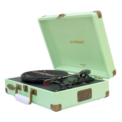 mbeat Woodstock 2 Tiffany Green Retro Turntable Player