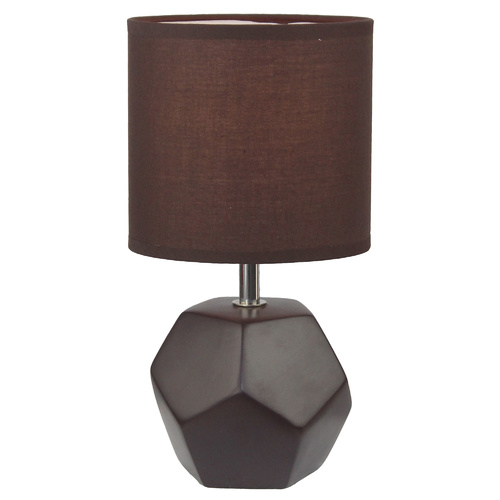 Luminite Hexagon Table Lamp Abby Chocolate D 14 x H 26cm