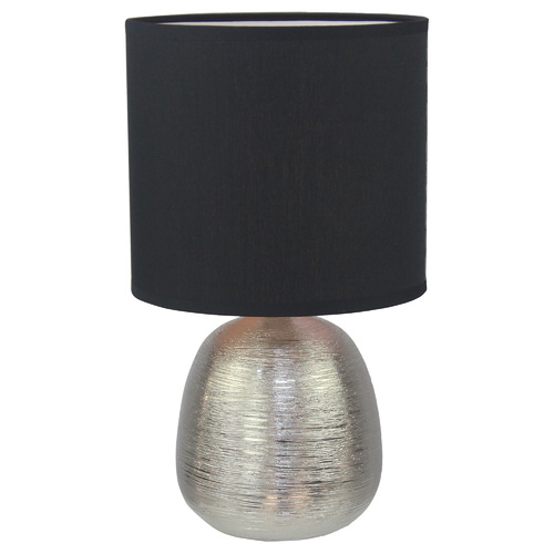 Luminite Metallic Table Lamp Ansel Silver D 22 x H 40cm