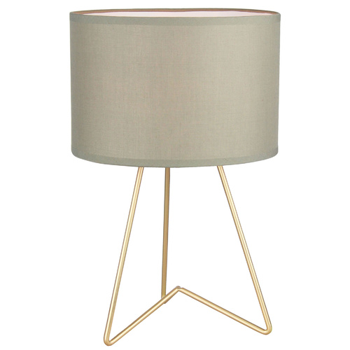 Luminite Tripod Table Lamp Kasey Taupe or Copper D 24 x H 37cm