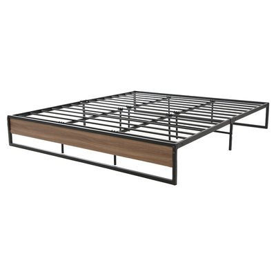 Metal Bed Frame King Size Mattress Base Platform Foundation Wooden Black OSLO