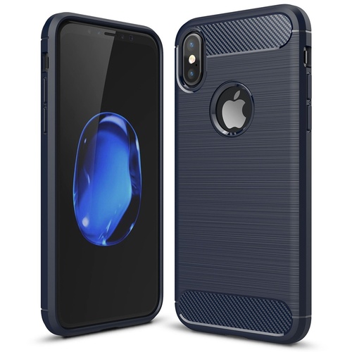 iPhone 7/8 Plus 5.5 inch Carbon Fibre Full Protection Cover Drop Safe Blue