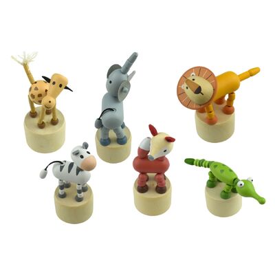 Calm & Breezy Wooden Dancing Jungle Animal Set Of 6