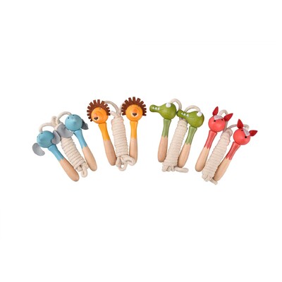 Wooden Skipping Rope Jungle Animal Set Of 4