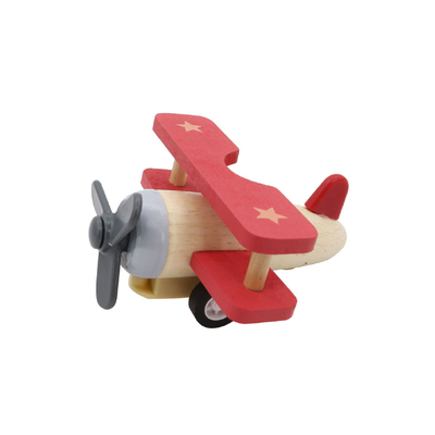 Retro Pull Back Biplane Red