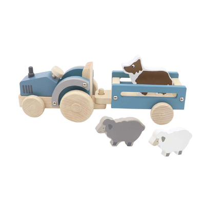 Wooden Tractor With Sheep Dog 