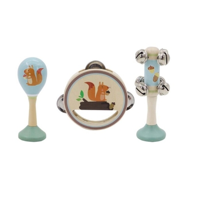 Squirrel Wooden 3Pcs Musical Set