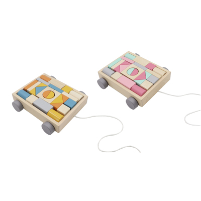 Wooden Blocks And Pull Along Cart