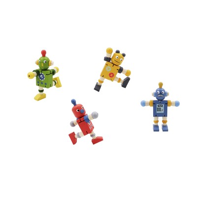 Wooden Flexi Robot Set Of 4