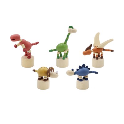 Wooden Dancing Dinosaur Set Of 5