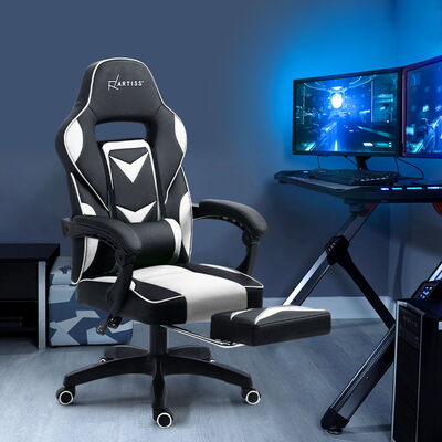 Office Chair Computer Desk Gaming Chair Study Home Work Recliner Black White