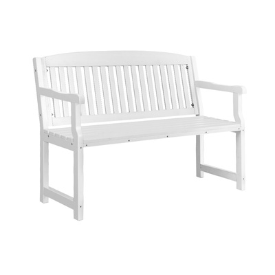 Elegant White Wooden Garden Bench