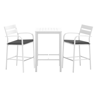 Outdoor Bar Set Stools 3-Piece Dining Chairs Table Patio Aluminium Patio