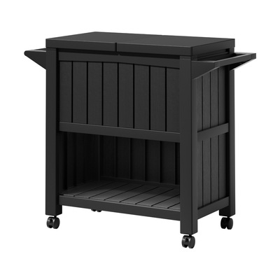 Outdoor Storage Cabinet Box 80L Ice Bucket Cooler Rolling Serving Cart