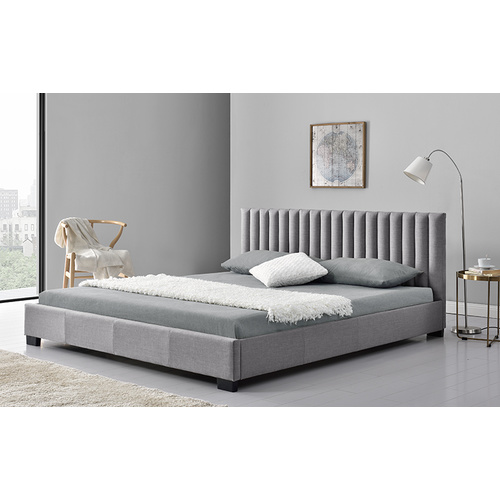 Saba King Size Fabric Bed Grey183 x 203cm