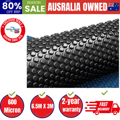 Pool Cover 600 Micron Bubble Heat Solar Blanket Shed Blue Black 6.5x3m