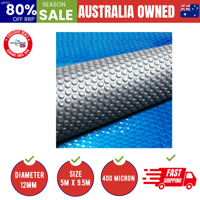 Pool Cover 9.5x5m 400 Micron Swimming Pool Solar Blanket Blue Silver