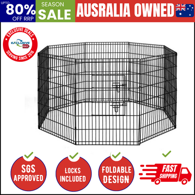 36" 8 Panel Dog Playpen Pet Fence Exercise Cage Enclosure Play Pen