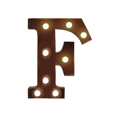 LED Metal Letter Lights Free Standing Hanging Marquee Event Party Decor Letter F