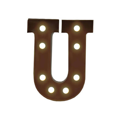 LED Metal Letter Lights Free Standing Hanging Marquee Event Party Decor Letter U