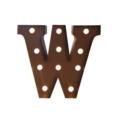 LED Metal Letter Lights Free Standing Hanging Marquee Event Party Decor Letter W