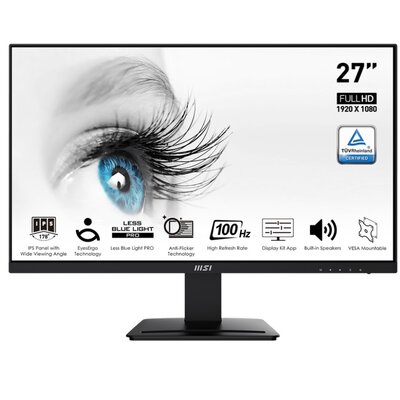 Msi Pro Black 27" Ips 100Hz Dp Vga Hdmi Spk Monitor