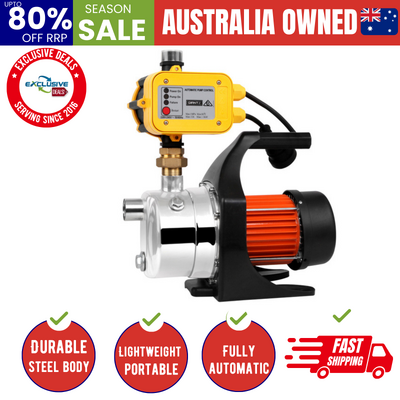 Garden Water Pump High Pressure 1500W Tank Rain Farm Irrigation House Yellow