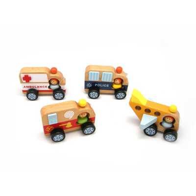 Wooden Emergency Vehicle Set Of 4