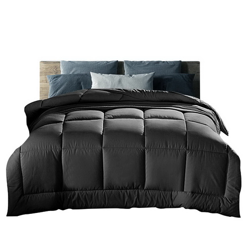 Giselle Bedding 400GSM Microfiber Microfibre Quilt Duvet Cover Doona Down Altern Queen Charcoal