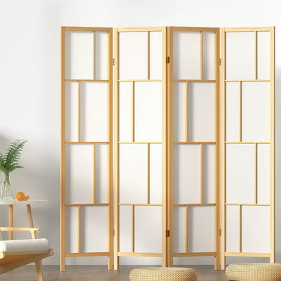 Ashton Room Divider Screen Privacy Wood Dividers Stand 4 Panel Natural