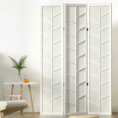 Room Divider Screen Privacy Wood Dividers Stand 3 Panel Archer White