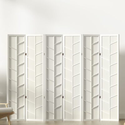 Room Divider Screen Privacy Wood Dividers Stand 6 Panel Archer White