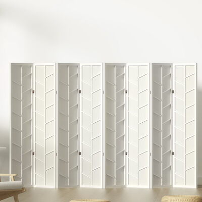 Room Divider Screen Privacy Wood Dividers Stand 8 Panel Archer White