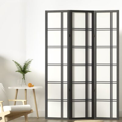 Room Divider Screen Privacy Wood Dividers Stand 3 Panel Nova Black