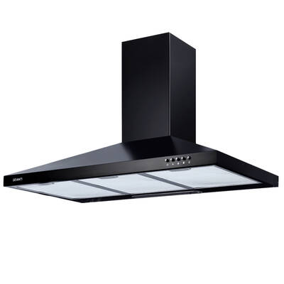 DEVANTi 900mm 90cm Rangehood Stainless Steel Range Hood Home Kitchen Canopy Black