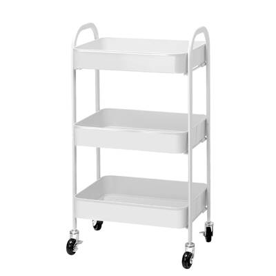 3 Tier Kitchen Stroage Cart Portable Rolling Rack Shelf Office Utility WH