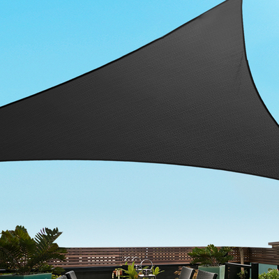 Instahut Sun Shade Sail Canopy Triangle 280gsm 5x5x5m Black