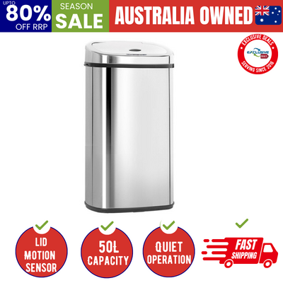 50L Motion Sensor Bin Rubbish Automatic Silver