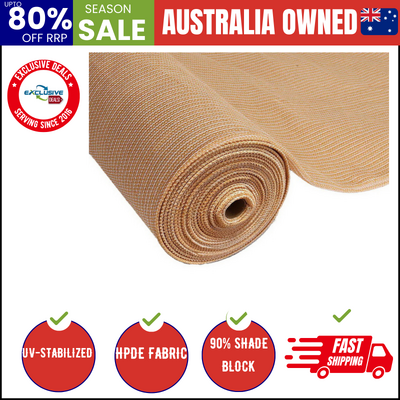 90% Shade Cloth 1.83X20M Shadecloth Sail Heavy Duty Beige