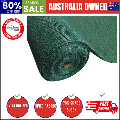 70% Shade Cloth 3.66X20M Shadecloth Sail Heavy Duty Green