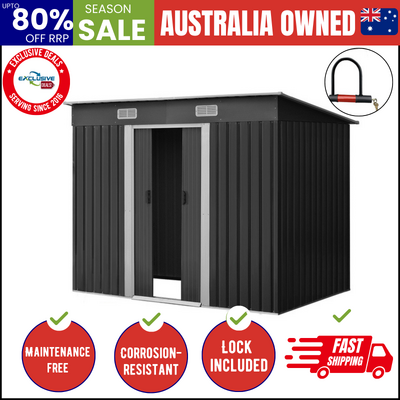 Garden Shed Sheds Outdoor Storage 2.38x1.31M Tool Steel Workshop Shelter