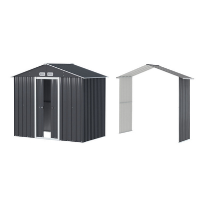 Garden Shed Outdoor Storage 2.15X1.74M Tool Workshop House W/Extension Kit