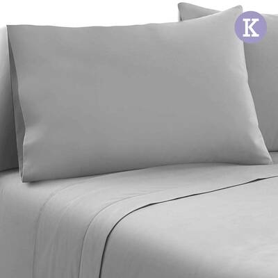 Giselle Bedding King Size 4 Piece Micro Fibre Sheet Set - Grey