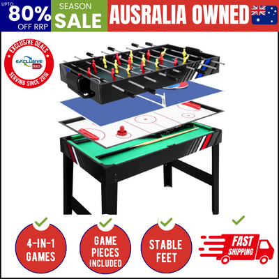 4-in-1 Games Table Soccer Foosball Pool Table Tennis Air Hockey Home Party Gift