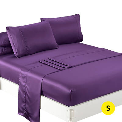 Ultra Soft Silky Bed Sheet Set in Single Size in Purple Colour