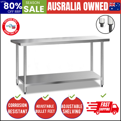 Chic 1829x610mm Stainless Steel Kitchen Bench