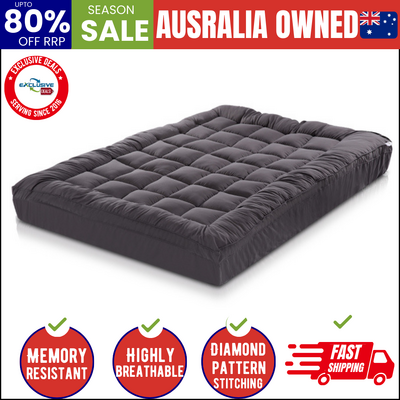 Mattress Topper Pillowtop Bamboo Charcoal Double