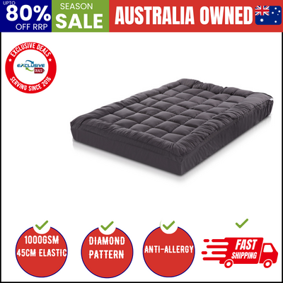 Mattress Topper Pillowtop Bamboo Charcoal King Single